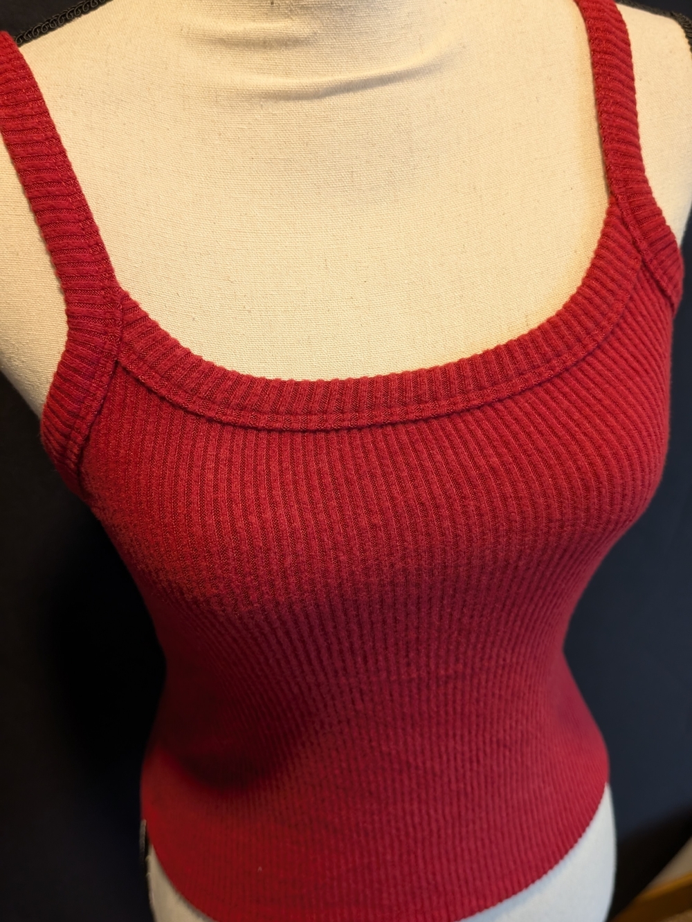 Universal Thread Red Ribbed Square-Neck Tank - Picture 2 of 7